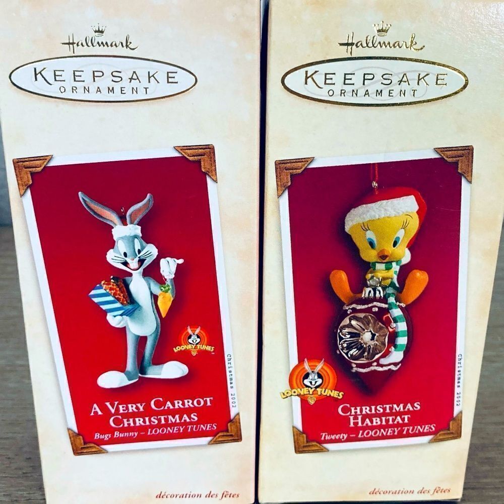 Hallmark Tweety Bird Bugs Bunny Looney Tunes Christmas Ornaments Lot